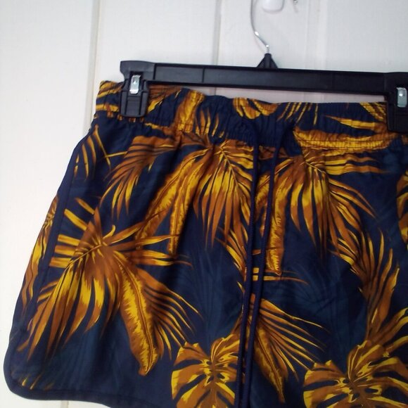 H & M Shorts Women S Mesh Liner Running Drawstring Tropical Blue Brown - Picture 3 of 14